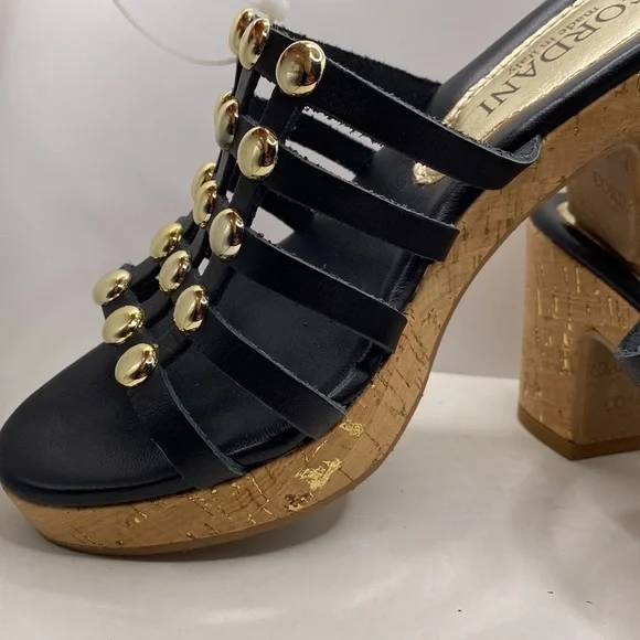 Cordani Keqne Italian Leather Caged Platform Cork Sandals - Picture 3 of 16